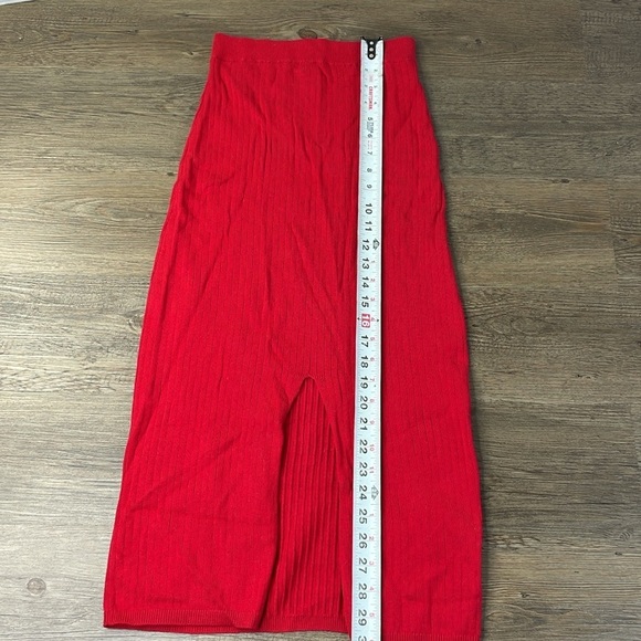 Free People Women's Red Skyline Midi Ribbed Sweater Skirt, size XS - Picture 7 of 9